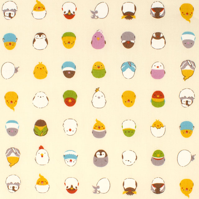 生地 キッズランド 小鳥/ポプリン(SP2500L) 1A.生成 09Ae99_