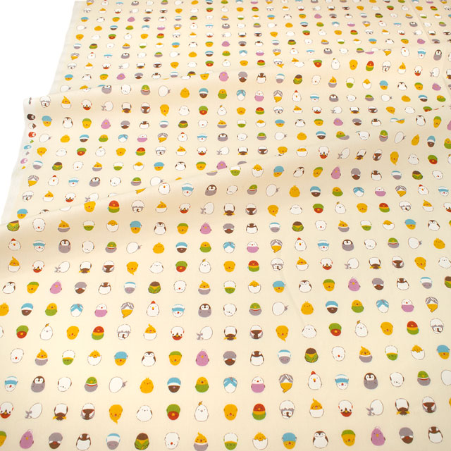 生地 キッズランド 小鳥/ポプリン(SP2500L) 1A.生成 09Ae99_