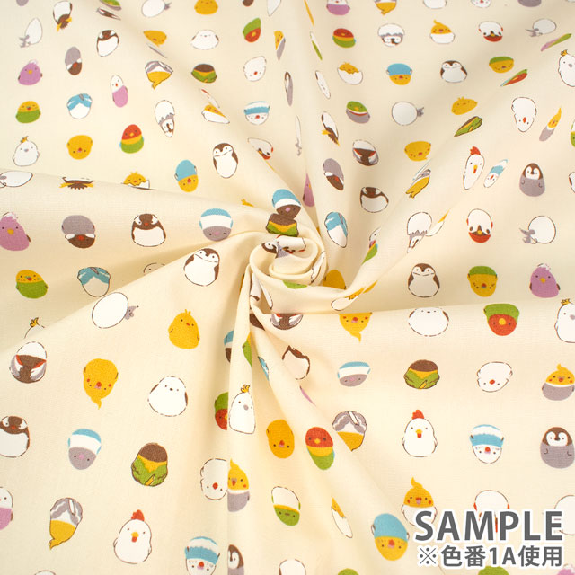 生地 キッズランド 小鳥/ポプリン(SP2500L) 1B.ピンク 09Ae99_