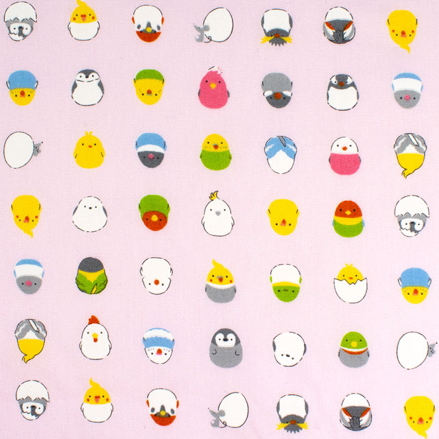 生地 キッズランド 小鳥/ポプリン(SP2500L) 1B.ピンク 09Ae99_