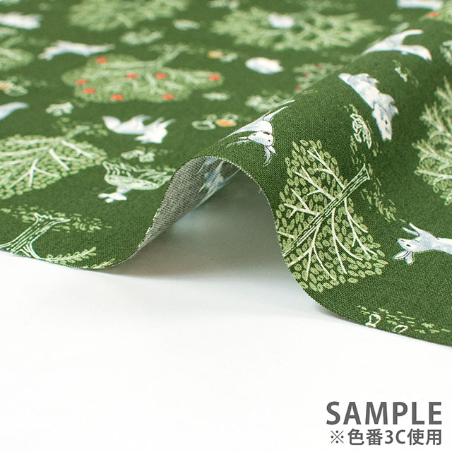 生地 キッズランド 森の動物たち/ポプリン(SP2600H) 3A.クリーム 09Ae99_