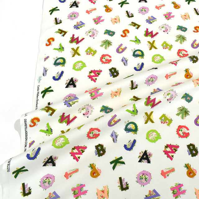 生地 dear STELLA-ディアステラ- アルファベット/シーチング(STELLA-DCWR2250) WHITE 09Ac05_