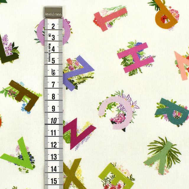 生地 dear STELLA-ディアステラ- アルファベット/シーチング(STELLA-DCWR2250) WHITE 09Ac05_