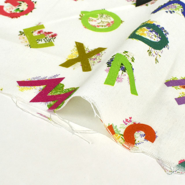 生地 dear STELLA-ディアステラ- アルファベット/シーチング(STELLA-DCWR2250) WHITE 09Ac05_