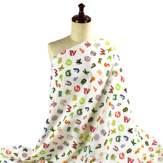 生地 dear STELLA-ディアステラ- アルファベット/シーチング(STELLA-DCWR2250) WHITE 09Ac05_