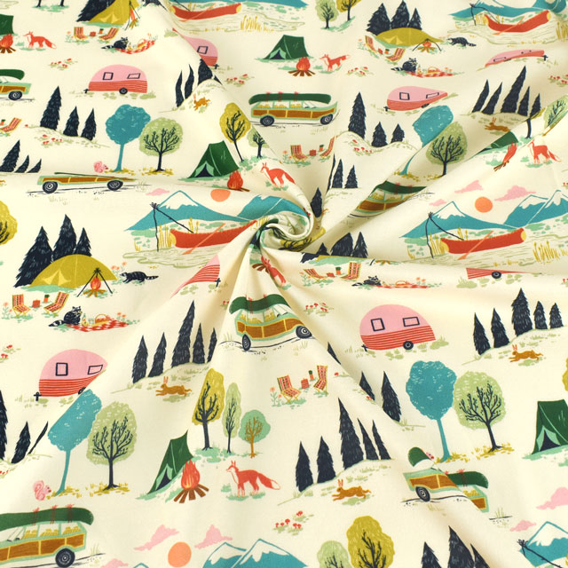 生地 dear STELLA-ディアステラ- GONE CAMPING ゴーン・キャンピング/シーチング(STELLA-DFG2499) CREAM.クリーム 09Ac05_