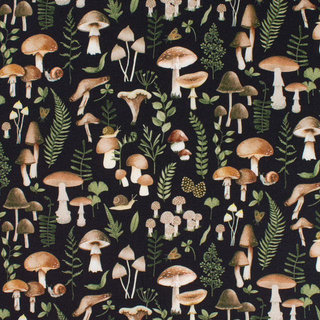 生地 dear STELLA-ディアステラ- SHITAKE HAPPENS シイタケ・ハップンズ/シーチング(STELLA-D2726) MIDNIGHT.ミッドナイト 09Ac05_