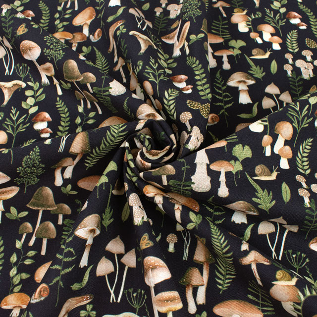 生地 dear STELLA-ディアステラ- SHITAKE HAPPENS シイタケ・ハップンズ/シーチング(STELLA-D2726) MIDNIGHT.ミッドナイト 09Ac05_