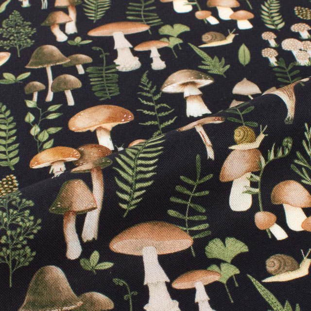 生地 dear STELLA-ディアステラ- SHITAKE HAPPENS シイタケ・ハップンズ/シーチング(STELLA-D2726) MIDNIGHT.ミッドナイト 09Ac05_