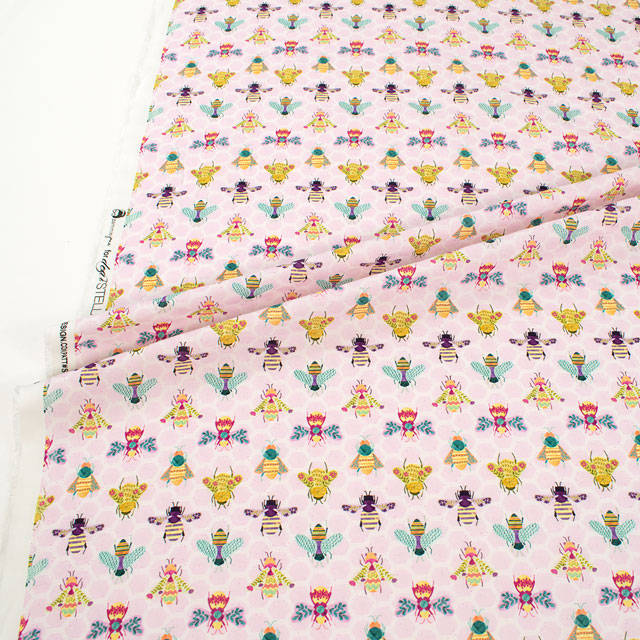 生地 dear STELLA-ディアステラ- BEE CURIOUS ビー・キュリオス/シーチング(STELLA-DPJ2705) PINK.ピンク 09Ac05_