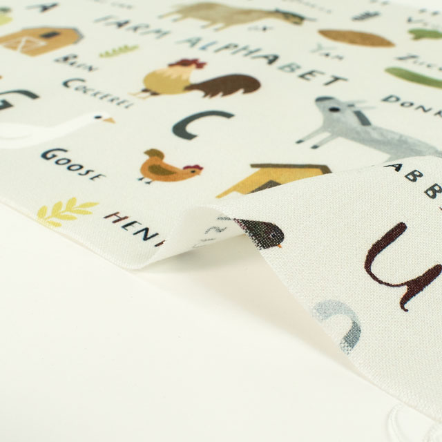 生地 dear STELLA-ディアステラ- FARM ALPHABET ファーム・アルファベット/シーチング(STELLA-DLT2787) ANGORA.アンゴラ 09Ac05_