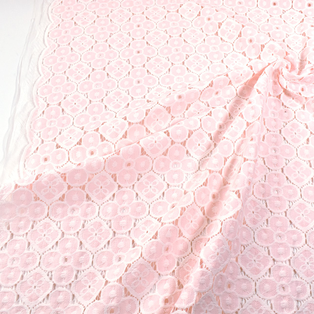 生地 コットンレ-ス(T15154) PI.ピンク 99Zz99_