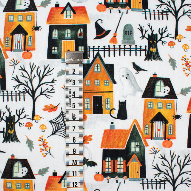 生地 TIMELESS TREASURES-タイムレストレジャー- HAUNTED HOUSE ホーンテッド・ハウス/シーチング(BOO-CD2930) WHITE.ホワイト 09Ac04_