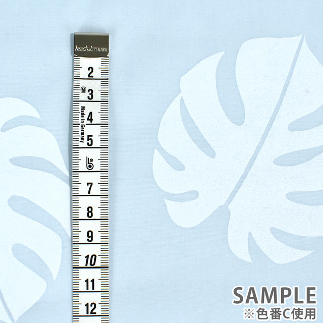 生地 T/Cブロード ハワイアンプリント モンステラ(TM5560) A.ホワイト 99Zz99_