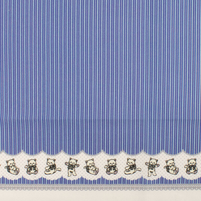 カットクロス ちいさな世界のちいさな生地 milk latte-ミルクラテ- ねこちゃん/ローン(TTL-13) ブルー 06Ab99_