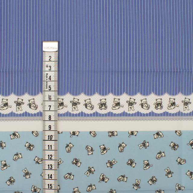 カットクロス ちいさな世界のちいさな生地 milk latte-ミルクラテ- ねこちゃん/ローン(TTL-13) ブルー 06Ab99_