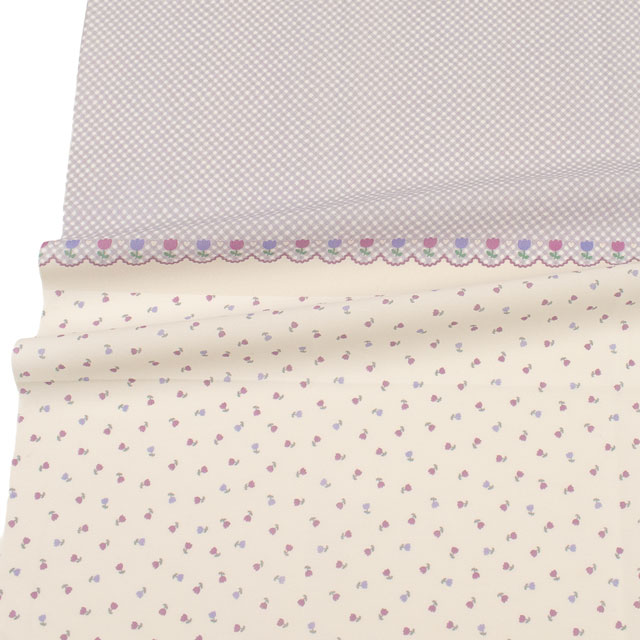 カットクロス ちいさな世界のちいさな生地 milk latte-ミルクラテ- チューリップ/ローン(TTL-14) 06Ab99_