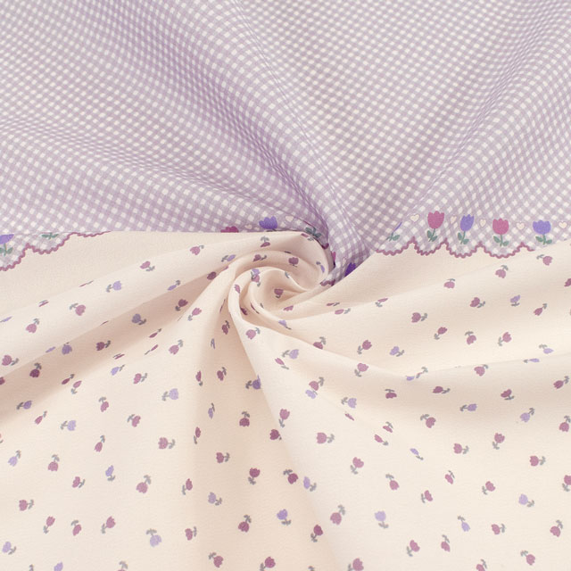 カットクロス ちいさな世界のちいさな生地 milk latte-ミルクラテ- チューリップ/ローン(TTL-14) 06Ab99_