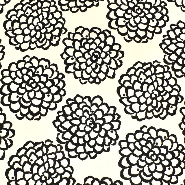 生地 ツイルプリント 和ダリア(UP5540) B.白地×ブラック 09Af16_