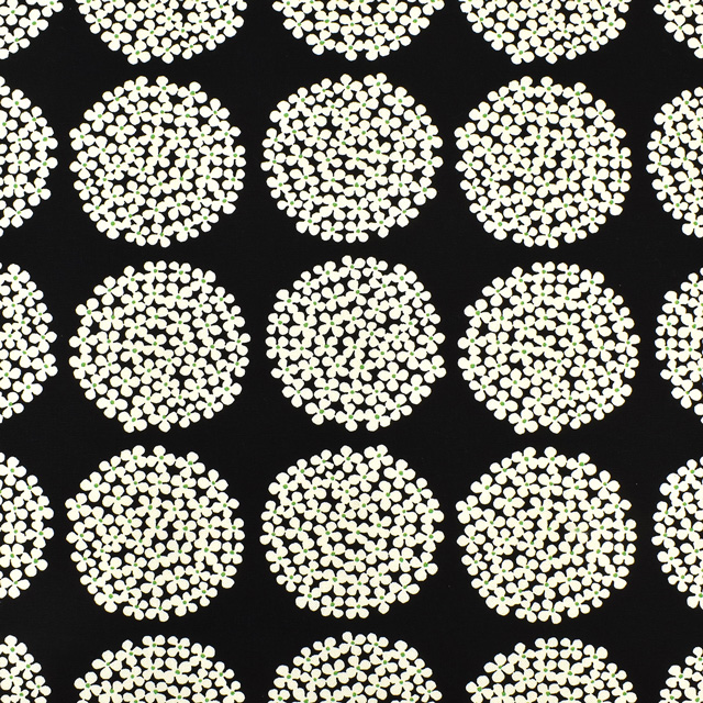 生地 10番キャンバス あじさいプリント(UP5553) C.ブラック 09Af16_