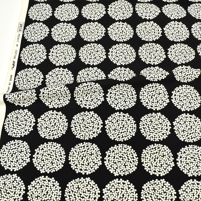 生地 10番キャンバス あじさいプリント(UP5553) C.ブラック 09Af16_