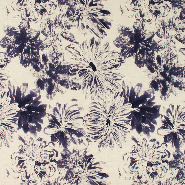 生地 綿麻シーチングプリント ピューター柄(UP5927) C.モーブ 09Cu45_