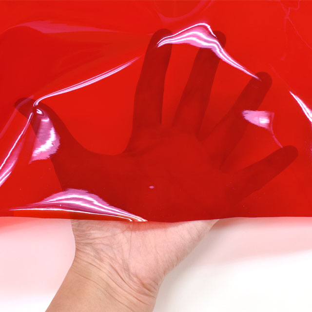 生地 色透明ビニール(No.17) 約0.3mm厚 17.レッド 09Bp34_