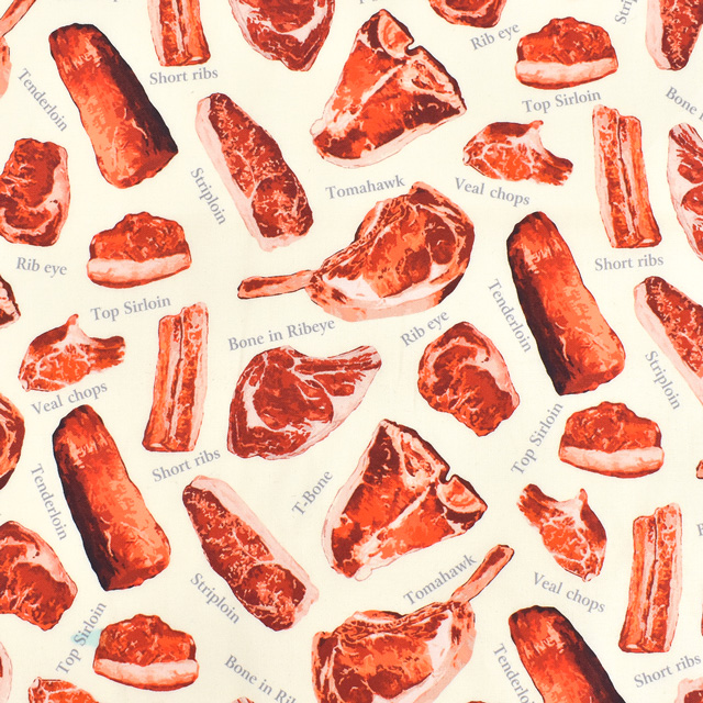 生地 デジタルプリント リアル肉・小（YMC-MEAT-2） BEIGE 09Bk22_