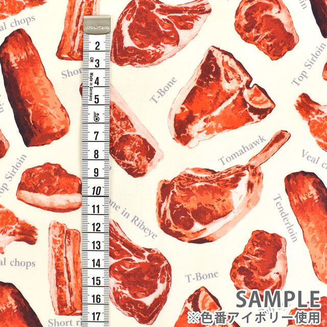 生地 デジタルプリント リアル肉・小(YMC-MEAT-2) BEIGE 09Bk22_