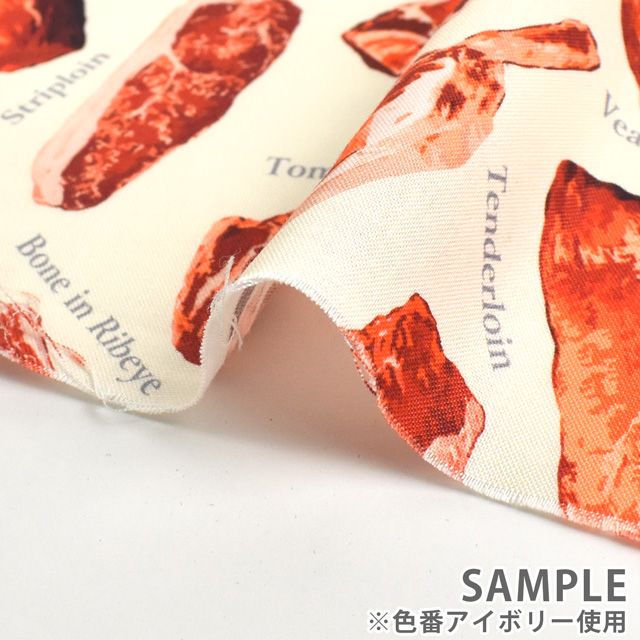生地 デジタルプリント リアル肉・小(YMC-MEAT-2) BEIGE 09Bk22_