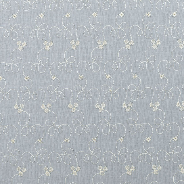 生地 クレンゼ ダブルガーゼ刺繍(YO1990) B.ブルーグレー 99Zz99_