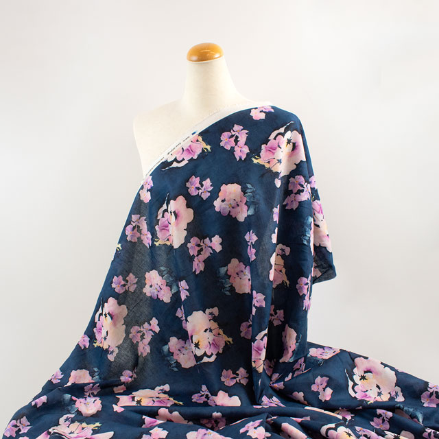 生地 yui-ユイ- 2025SS 綿麻コンパス Viola(EGXA-6426) 色番1A 09Ac04_