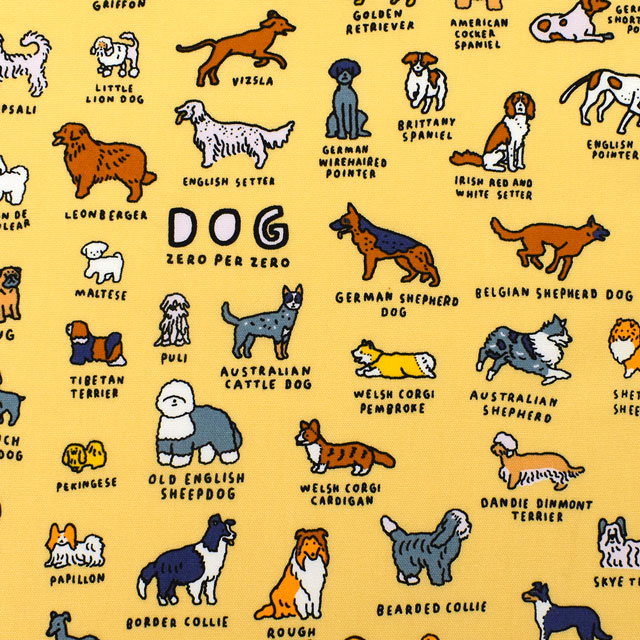 生地 ZERO PER ZERO ゼロパーゼロ DOG/オックス(ZPFO) 01B.イエロー 99Zz99_