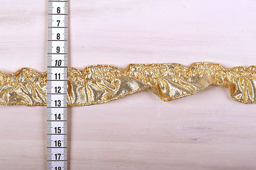 ラメフリルレース(2100-F) 約3cm幅 5.G/Gゴールド 07Ac99_