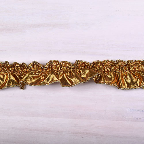 ラメフリルレース(2100-F) 約3cm幅 5.G/Gゴールド 07Ac99_