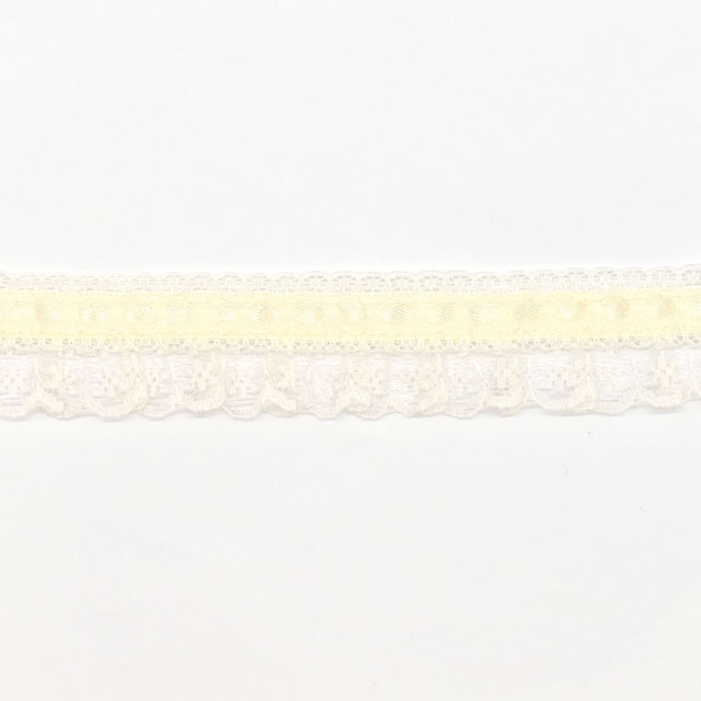 ラッセルフリルギャザーレース ヨーロピアン(220162) 3.アイボリー 07Ac99_