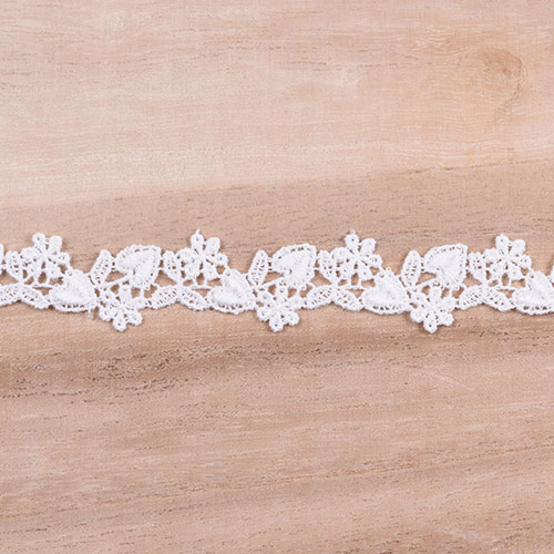 ケミカルレース ハートと小花柄(354088-1) 約1.5cm幅 2.オフ白 99Zz99_