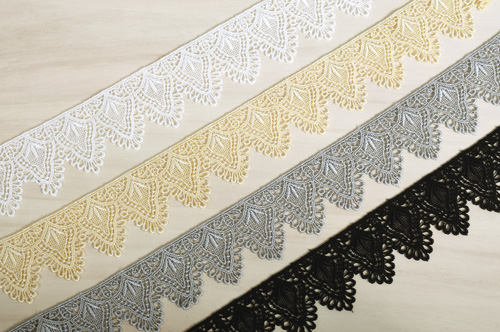 ケミカルレース(3556) 約4cm幅 6.グレー 07Ac99_