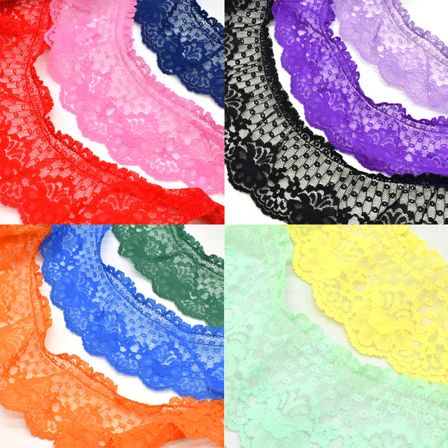 ラッセルフリルギャザーレース(51282Q) LGR.ライトグリーン 07Ac99_