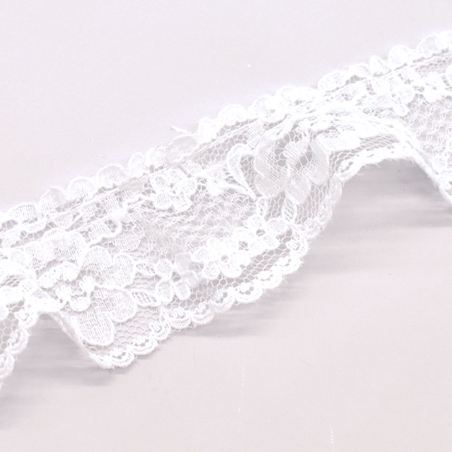 ラッセルフリルギャザーレース(51442Q) 1.ホワイト 07Ac99_