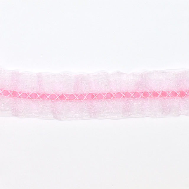 両山オーガンジーフリルレース(5511F) 2.ピンク 07Ac99_