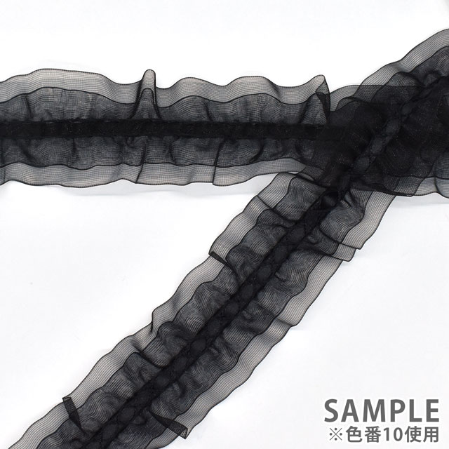 両山オーガンジーフリルレース(5511F) 2.ピンク 07Ac99_