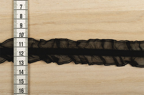 ストレッチレース SHINDO ダブルフリルストレッチ(5524) 約3.1cm幅 50.黒 07Ac99_