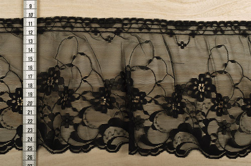 ラッセルフリルギャザーレース(60003) 約15cm幅 9.赤 07Ac99_