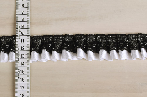 サテンフリルレース(6251FQ) 約3.5cm幅 2.ライトイエロー×白 07Ac99_