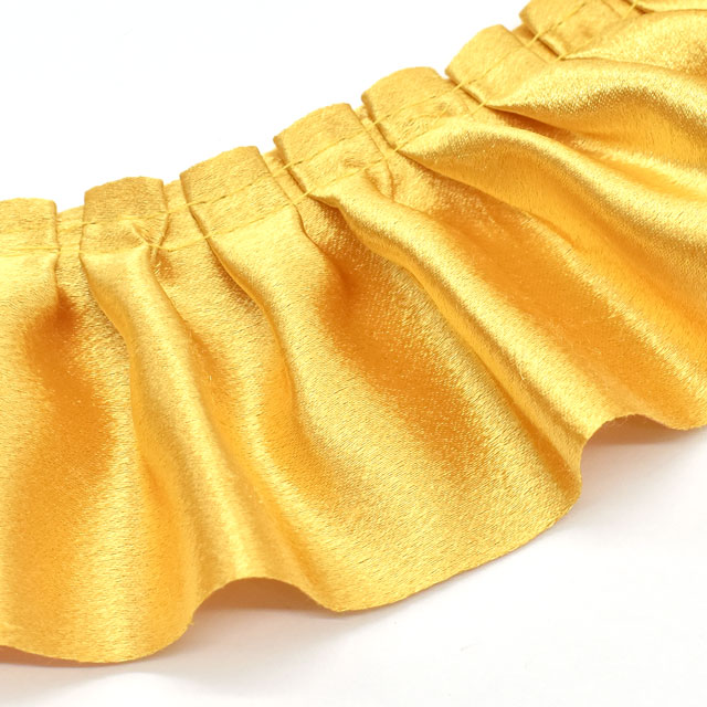 太幅サテンボックスフリルレース(650BF) 21.ゴールドイエロー 07Ac99_