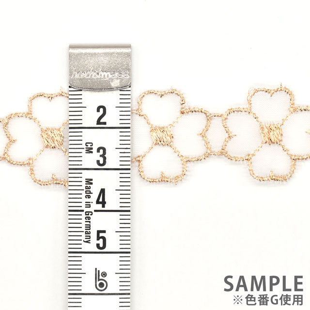 ラメモチーフオーガンジーレース 4枚花(873000) シルバー 07Ac99_