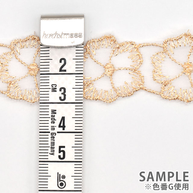 ラメモチーフオーガンジーレース 5枚花 小(873001) シルバー 07Ac99_