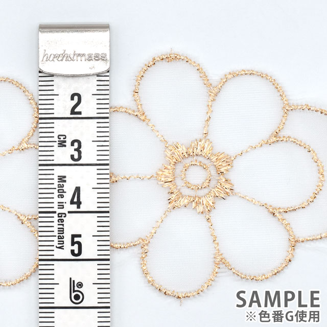 ラメモチーフオーガンジーレース 7枚花 大(873004) シルバー 07Ac99_