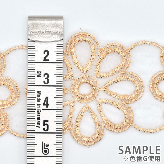 ラメモチーフオーガンジーレース 8枚花 大(873005) シルバー 07Ac99_